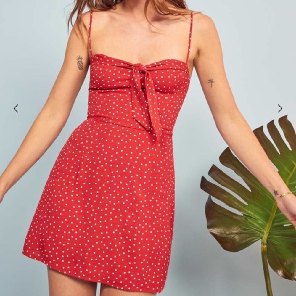 Reformation Helm Dress in Dotty. Size 6